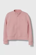 Bluzy dla dziewczynek - Guess bluza dziecięca kolor różowy gładka - miniaturka - grafika 1