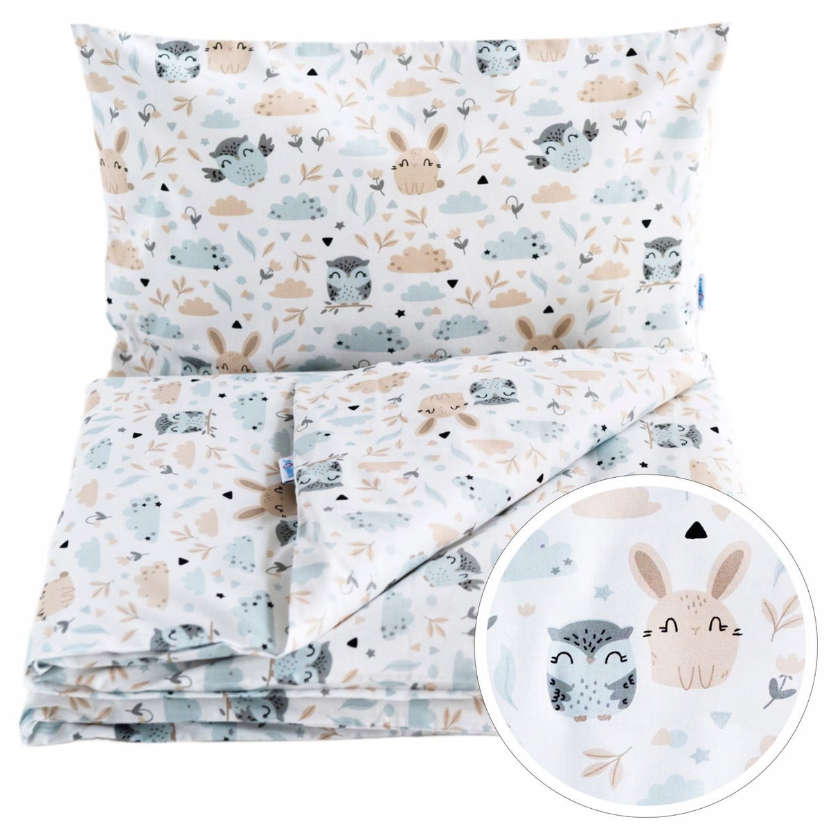 POŚCIEL NIEMOWLĘCA 120x90cm DELIKATNA UKRYTE ZAMKI 2 ELEMENTY BAWEŁNA BabyU