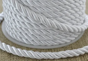 [71767] Sznurek nylonowy skręcony 5mm biały 50cm - Półfabrykaty do biżuterii - miniaturka - grafika 1