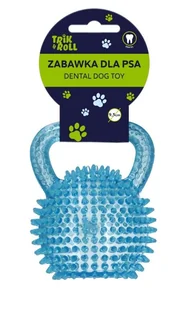 Zabawka dla psa Piłka 9,5cm z uchwytem niebieska TRIKROLL 560677 - Zabawki dla psów - miniaturka - grafika 1