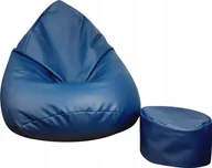 Pufy i podnóżki - Pufa Worek Maxi Fotel Sako granat Xxxxl+podnóżek - miniaturka - grafika 1