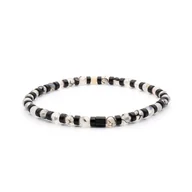 Bransolety męskie - Bransoletka czarno-biała koraliki - kamienie naturalne turmalin EM - EM Men's Accessories - miniaturka - grafika 1