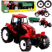 Samochody i pojazdy dla dzieci - ﻿CZERWONY TRAKTOR Ciągnik z Przyczepą Dwuosiową NAPĘD Traktorzysta Zestaw - miniaturka - grafika 1