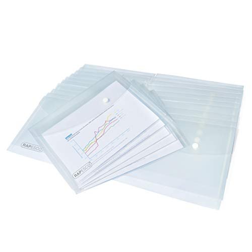 Rapesco 1500 ECO Recyklingowanego Plastikowe Portfele, A5, Przezroczysty, Opakowanie 25
