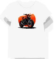 Koszulki i topy damskie - Koszulka damska biała Drapieżny Pomarańczowy Styl Motocyklowy XXL - miniaturka - grafika 1