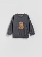 Bluzki dla niemowląt - Reserved - Longsleeve z aplikacją - ciemnoszary - miniaturka - grafika 1