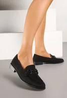 Mokasyny damskie - Czarne Mokasyny Vices z Perforacją z Wkładką ze Skóry Naturalnej Felithria - miniaturka - grafika 1
