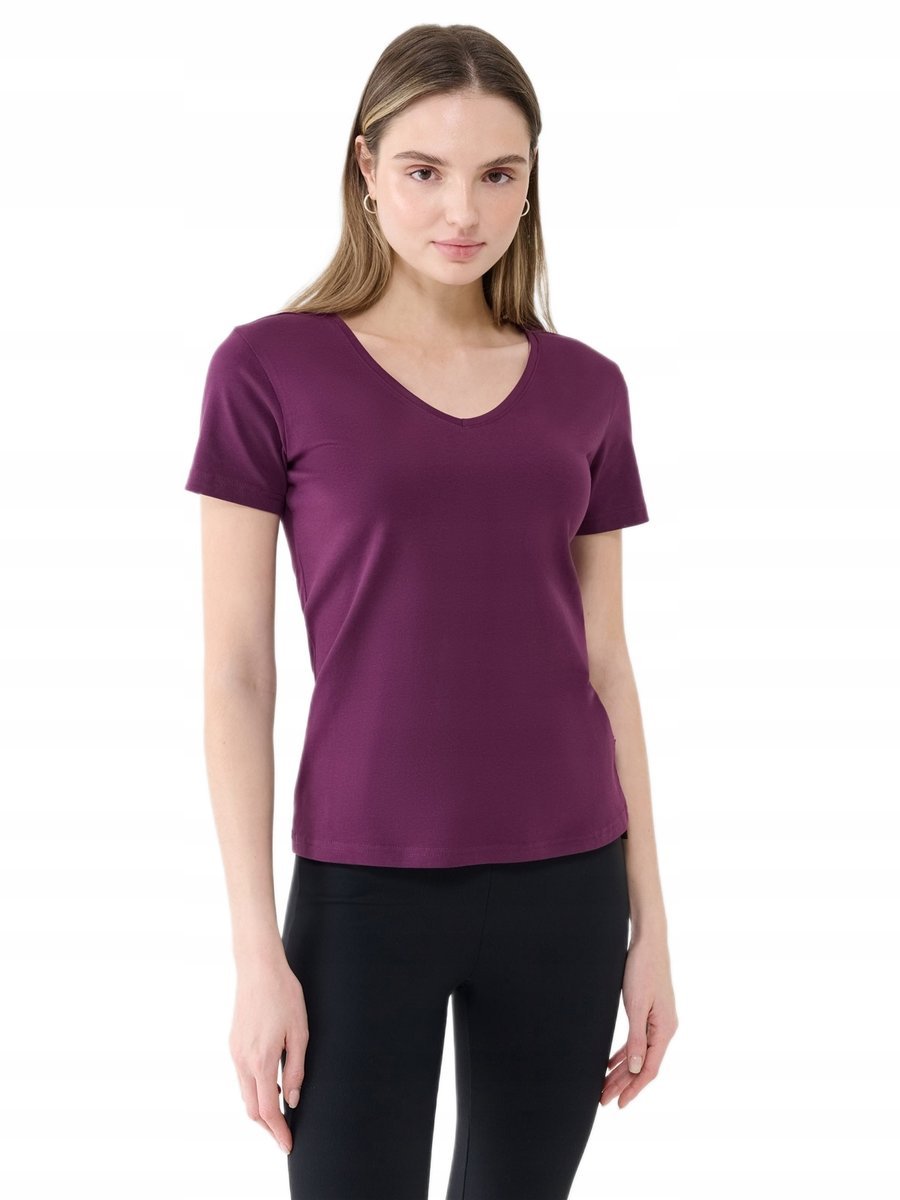 KOSZULKA DAMSKA 4F GŁADKA TSHIRT BAWEŁNA BASIC SEREK SHF1990 50S r. XS