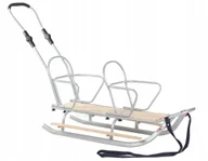 Sanki i ślizgacze - Polskie SANKI DUO SREBRNE dla DZIECI i DOROSŁYCH Bliźniaki MOCNE SOLIDNE - miniaturka - grafika 1