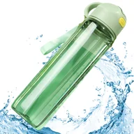 Shakery i bidony sportowe - BUTELKA BIDON NA WODĘ NAPÓJ SZCZELNA SPORTOWA Z PODZIAŁKĄ 1000ml 1l zielona - miniaturka - grafika 1