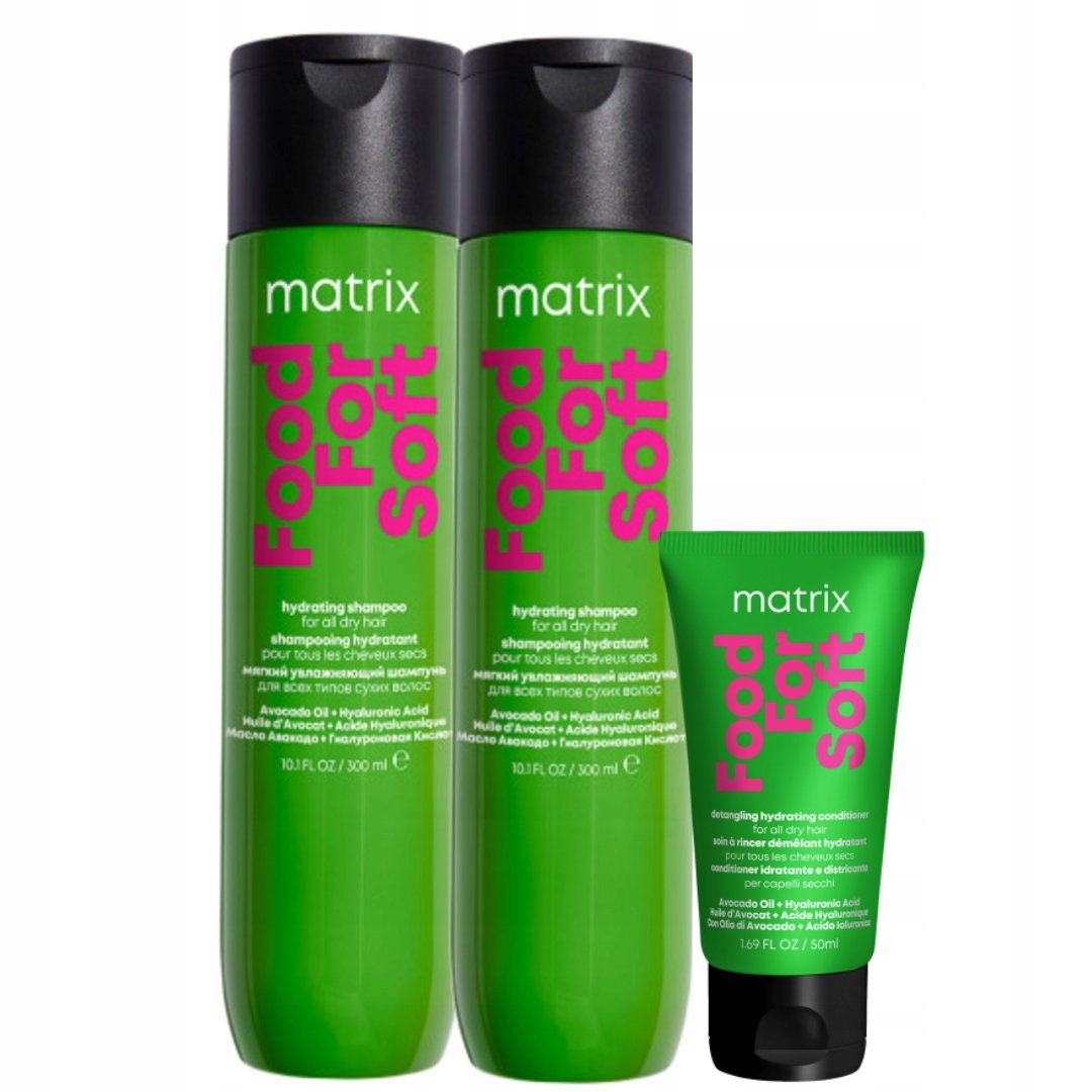 Zestaw Matrix Food For Soft Szampon nawilżający do włosów suchych 2 sztuki