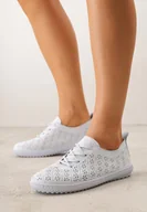 Trampki damskie - Niebieskie Ażurowe Tenisówki w Stylu Boho Tidira - miniaturka - grafika 1