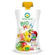 Kaszki dla dzieci - BIOFOOD Mus Mango+Jabłko+Banan BIO 90g - Bio Food - miniaturka - grafika 1