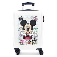 Walizki - Disney Mickey Be Cool Walizka kabinowa Biały 38x55x20 cms Twarde ABS Zamknięcie szyfrowe boczne 34L 2 kg 4 koła Podwójne bagaż ręczny, Biały, Maleta, Walizka kabinowa - miniaturka - grafika 1
