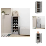 Szafki na buty - vidaXL Szafka na buty betonowa szara 32x35x92 cm materiał drewnopochodny - Stojaki i szafki na buty - miniaturka - grafika 1