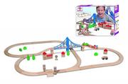 Pociągi dla dzieci - Eichhorn Kolejka tor z mostem 55 Elementów 100001264 - miniaturka - grafika 1