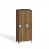 Szafki BHP - B2B Partner Szafa ubraniowa dwuczęściowa niska, orzech 610754 - miniaturka - grafika 1