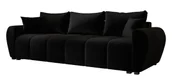 Sofy i kanapy - Czarna welurowa nowoczesna sofa rozkładana K3-C47 - miniaturka - grafika 1