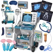 Zabawy w naśladowanie dorosłych - Zestaw Lekarski Doktor Wózek RTG Stetoskop 16 Elementów X414N - miniaturka - grafika 1