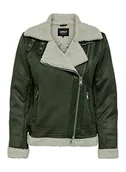 Kurtki damskie - ONLY Onldiana Bonded Aviator Jacket Cc OTW kurtka damska, Forest Night/Detail:OATMEAL TEDDY, XS - miniaturka - grafika 1