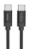Kable USB - Hama USB-C - USB-C nylonowy, 100W, 3m, czarny - miniaturka - grafika 1