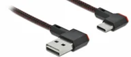 Kable komputerowe i do monitorów - DeLOCK Przewód EASY-USB 2.0 Typu-A, wtyk męski do USB Type-C, wtyk męski, kątowy, w lewo/w prawo, 0,2 m, czarny - miniaturka - grafika 1