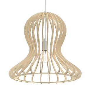 Wisząca lampa sypialniana Octo 5017 Amplex drewniana ekologiczny nad stół beżowy - Lampy sufitowe - miniaturka - grafika 1