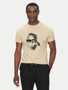 KARL LAGERFELD T-Shirt 755067 552241 Beżowy Regular Fit - Koszulki męskie - miniaturka - grafika 1