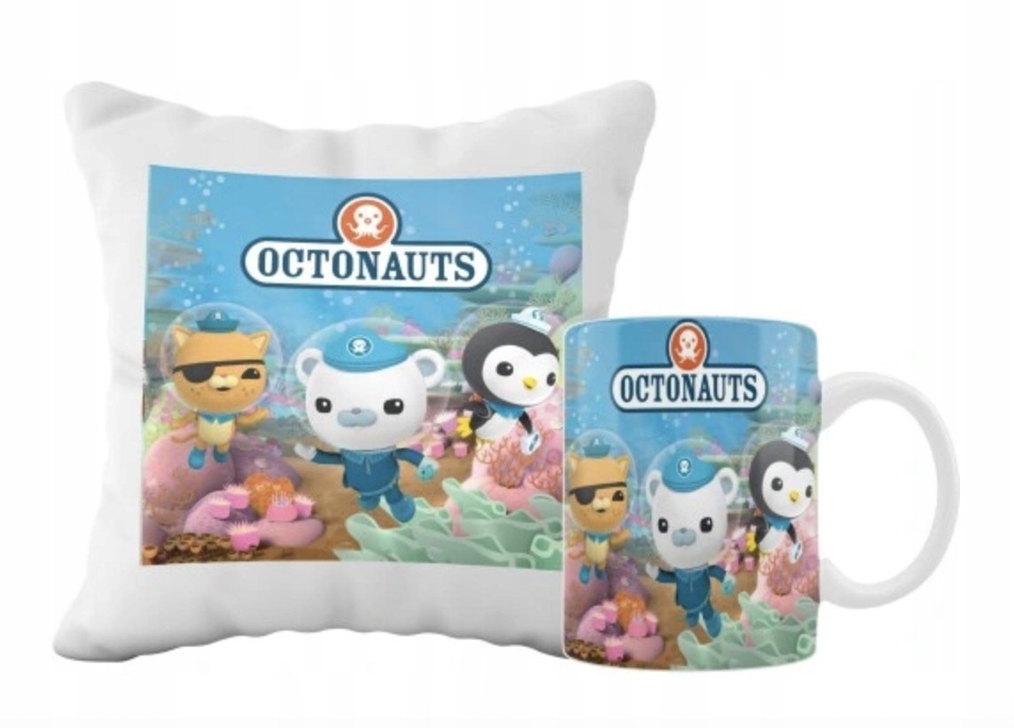 ZESTAW PODUSZKA + KUBEK Prezent OKTONAUCI BAJKA + IMIĘ 24