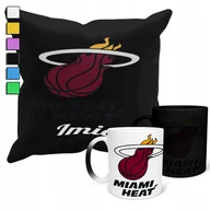 Gadżety dla niej i dla niego - ZESTAW KUBEK MAGICZNY + POSZEWKA Z PODUSZKĄ- NBA MIAMI HEAT BASKET + IMIĘ - miniaturka - grafika 1