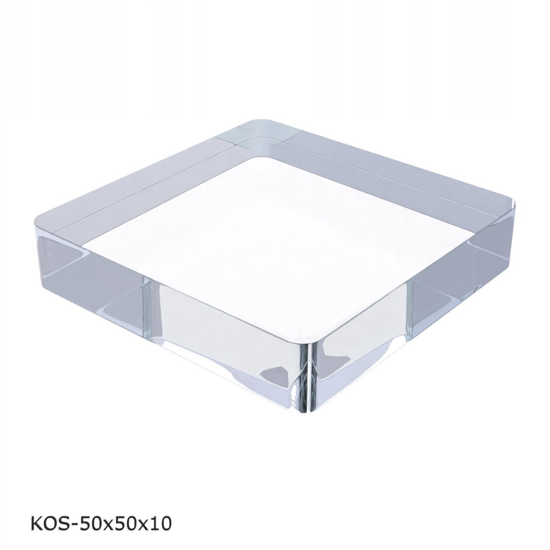 Kostka z plexi 50x50x10mm na bransoletkę łańcuszek