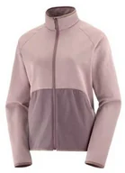 Bluzy sportowe męskie - Bluza Salomon Essential Warm FZ W Moonscape - miniaturka - grafika 1