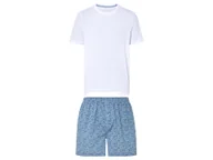 Piżamy męskie - LIVERGY® Piżama męska z bawełną (Biały/ niebieski, S (44/46)) - miniaturka - grafika 1