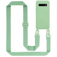 Etui i futerały do telefonów - Łańcuszek Etui Do Samsung Galaxy S10 PLUS Pokrowiec w LIQUID JASNO ZIELONY Silicone TPU Obudowa Ochronny Cadorabo - miniaturka - grafika 1
