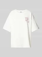 Koszulki i topy damskie - T-shirt o kroju oversized z wyhaftowanym napisem - miniaturka - grafika 1