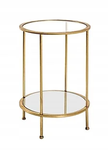Haku Möbel Stolik Kawowy Metalowy Złoty Ø 38 x Wys. 55 cm z Rurami Stalowym - Ławy i stoliki kawowe - miniaturka - grafika 1