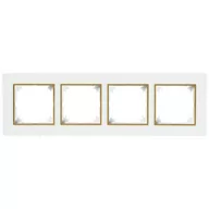 Wyłączniki światła i elektryczne - Ramka poczwórna Biały/złoty FLAVIA ELEKTRO-PLAST - miniaturka - grafika 1