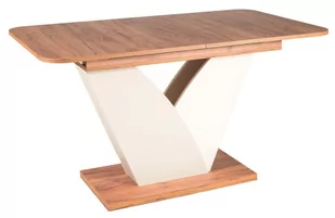 Stół rozkładany VIDAR kolor DĄB CRAFT TOBACCO / KREM 140(180)X80 cm - Stoły - miniaturka - grafika 1