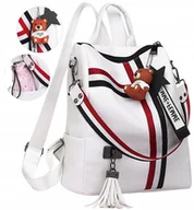 Torebki damskie - ﻿Duży damski Plecak miejski skórzany z misiem - miniaturka - grafika 1