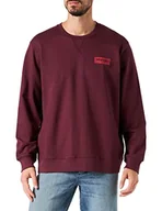 Bluzy męskie - Wrangler Męska bluza z okrągłym dekoltem, Winetasting, L - miniaturka - grafika 1
