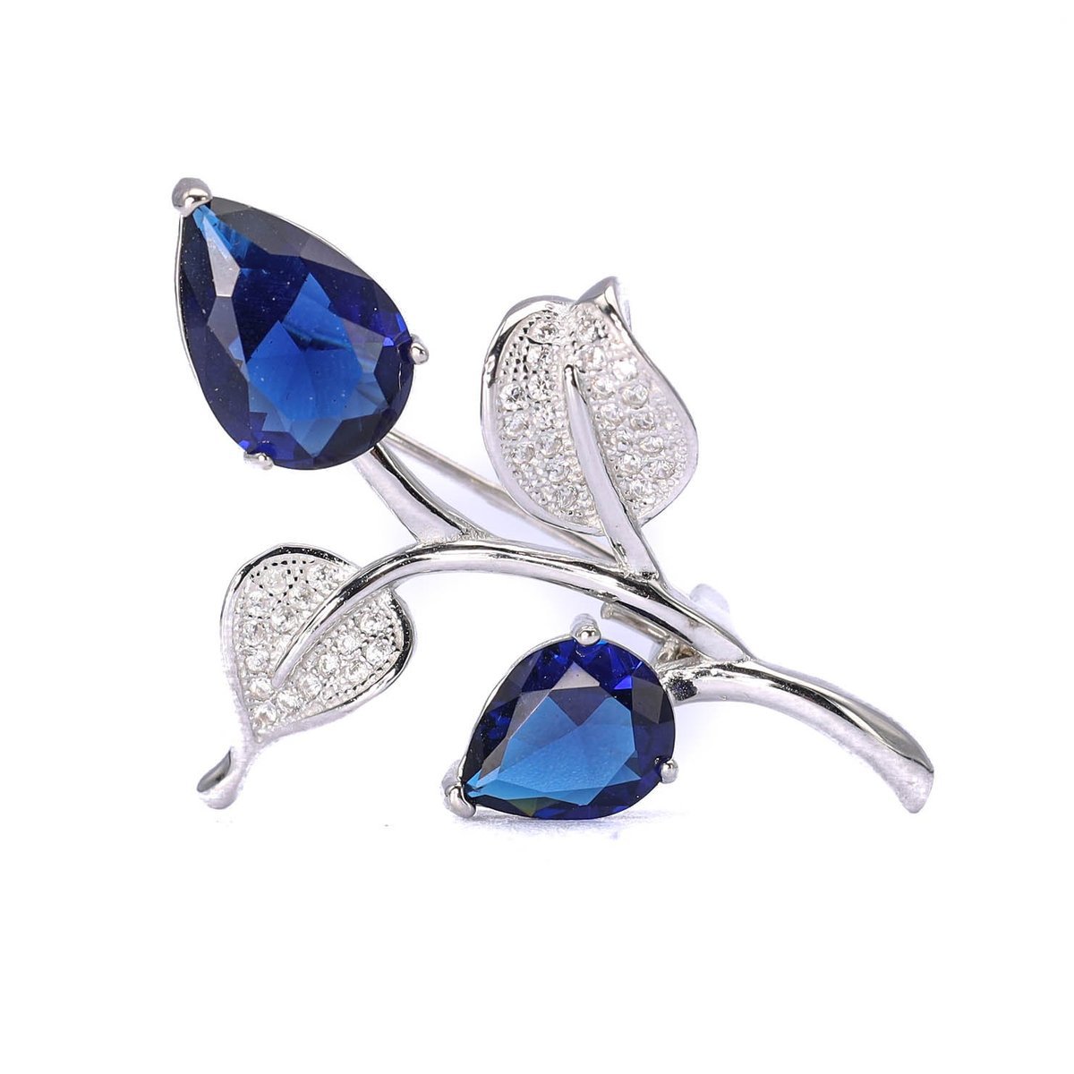 Srebrna broszka rozkwitający tulipan