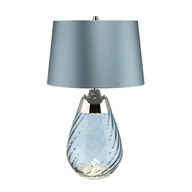 Lampy stojące - Lampa stołowa niebieska szklana z abażurem 60 cm Lena E27 60W Elstead - miniaturka - grafika 1