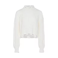Swetry damskie - myMo Damski sweter z dzianiny Wełna biała XS/S - miniaturka - grafika 1