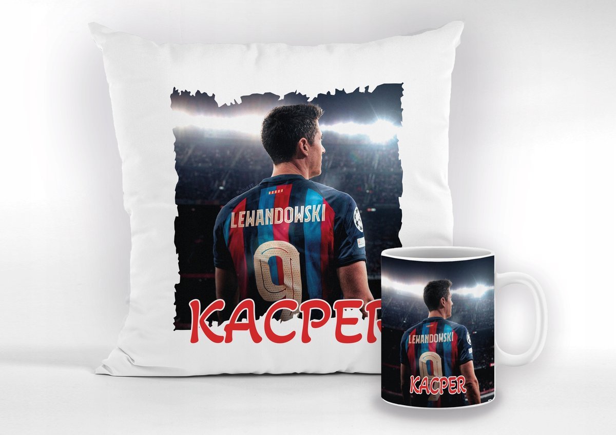 ZESTAW KUBEK + PODUSZKA ROBERT LEWANDOWSKI + IMIĘ