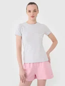 Koszulki i topy damskie - 4F T-shirt slim gładki damski - szary L - miniaturka - grafika 1