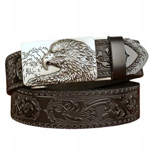 Pas pasek SKÓRZANY AUTOMATYCZNY SKÓRA BYDLĘCA NATURALNA PREMIUM ORZEŁ 115cm