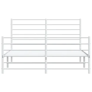 Metalowa rama łóżka z wezgłowiem i zanóżkiem, biała, 120x200 cm Lumarko! - Inne meble do sypialni - miniaturka - grafika 7