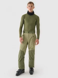 Męskie spodnie narciarskie 4F 4FWAW24TFTRM695 - oliwkowe/khaki - Spodnie sportowe męskie - miniaturka - grafika 1