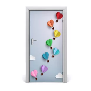 Naklejka samoprzylepna na drzwi Balony serca, Tulup - Naklejki na ścianę - miniaturka - grafika 1