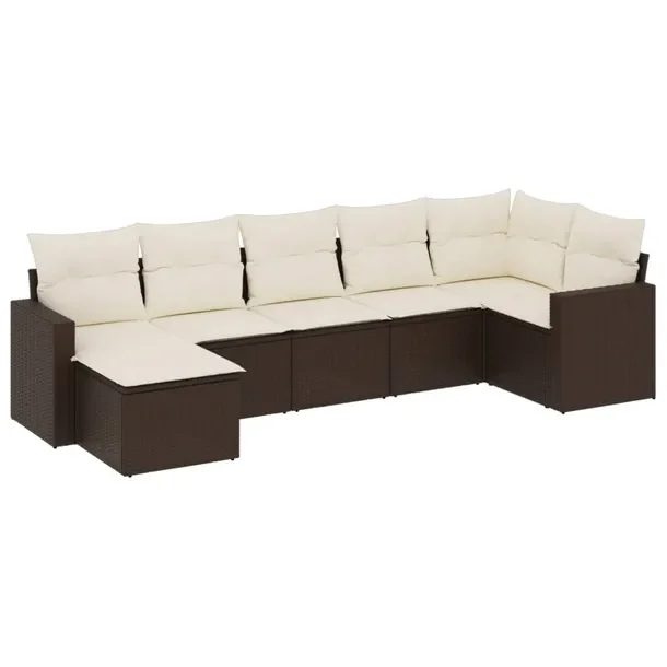 Zestaw mebli ogrodowych modułowych brązowy rattan PE 65,5 x 62 x 69 cm